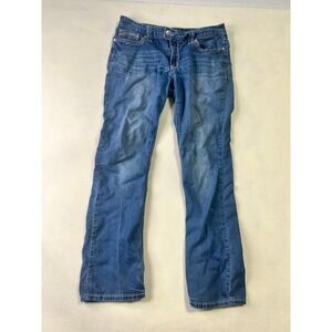 Rhythm in Blues Modern Fit Jeans Womens 10 Blue Embroidered Sequin Flap Pocket